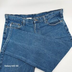 Carhartt Relaxed Fit Denim Jeans 40x25 Blue Cotton Workwear Pants